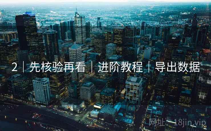 2｜先核验再看｜进阶教程｜导出数据